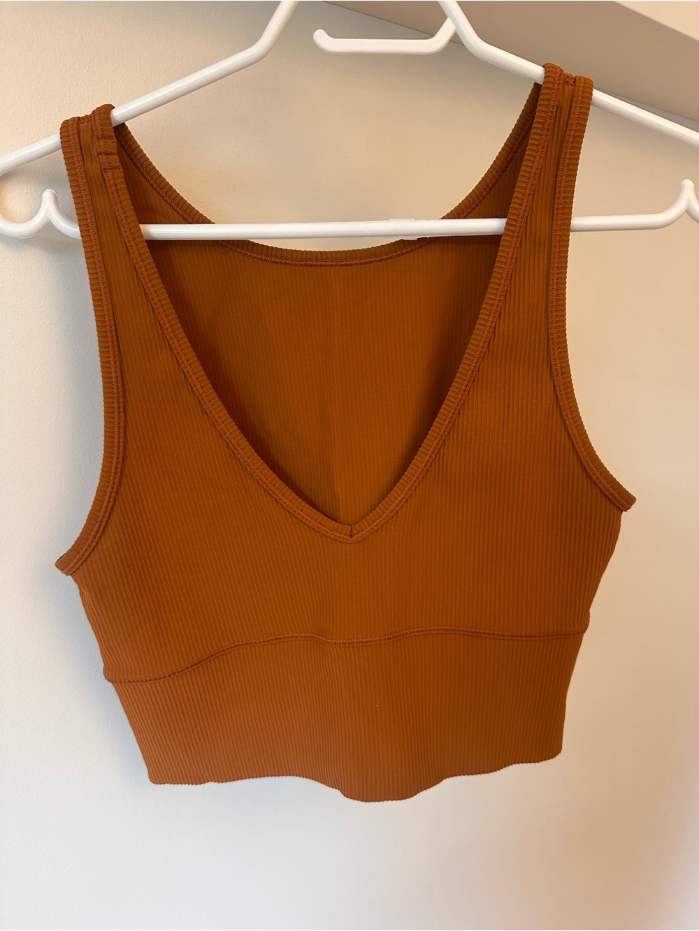 lululemon athletica Ribbed V-Neck Cropped Tank - Rust Orange